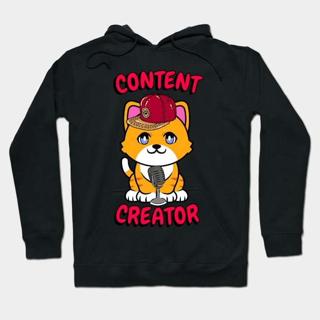 Cute orange cat is a content creator Hoodie by Pet Station